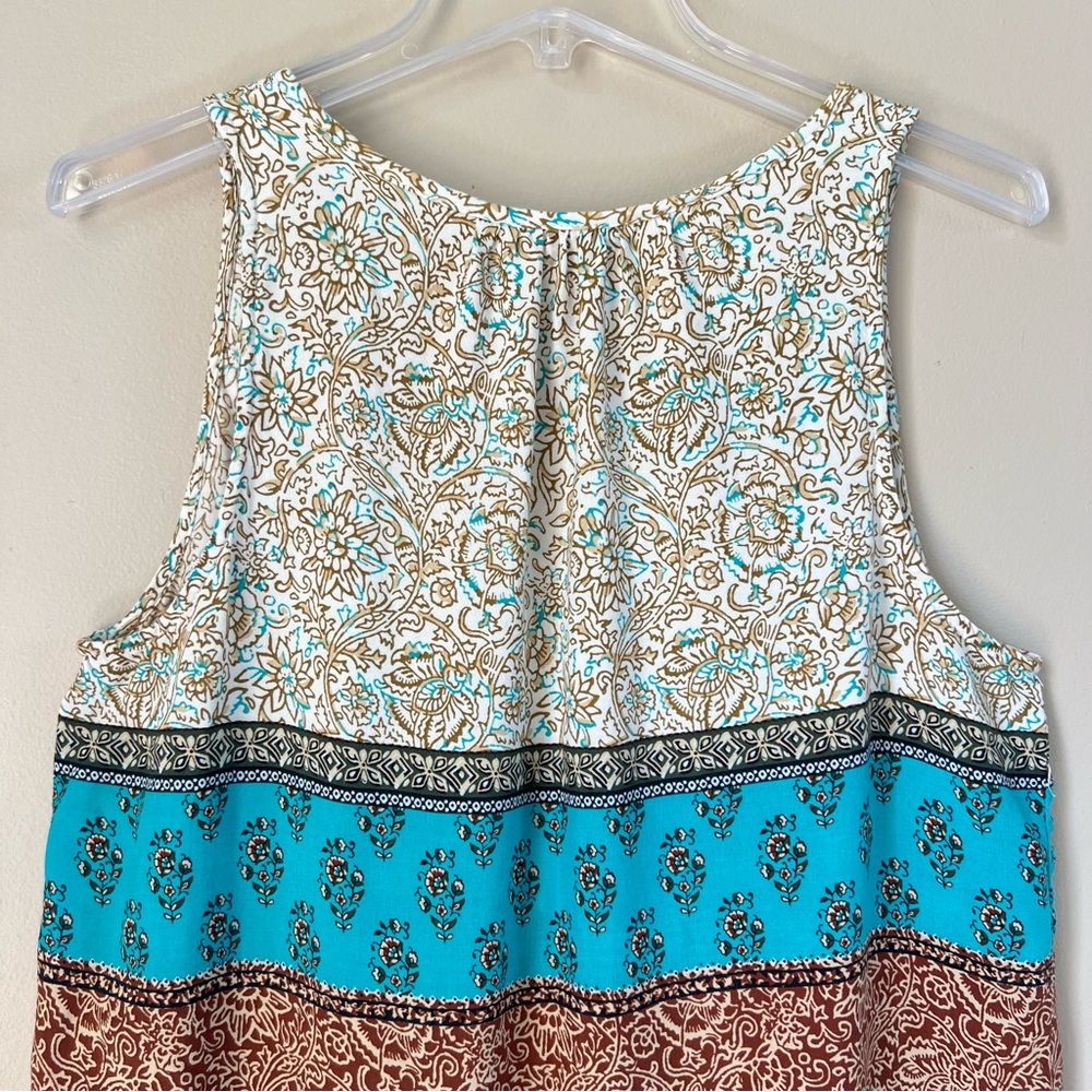 Sonoma Goods for Life Sleeveless Boho Mixed Print Tiered Rayon Tank Top Size S - Picture 8 of 10
